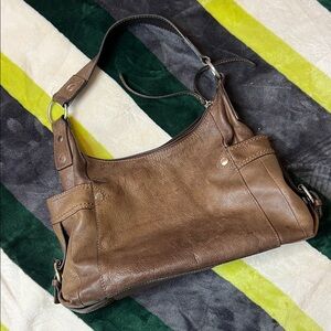 Fossil Tan Leather Shoulder Bag